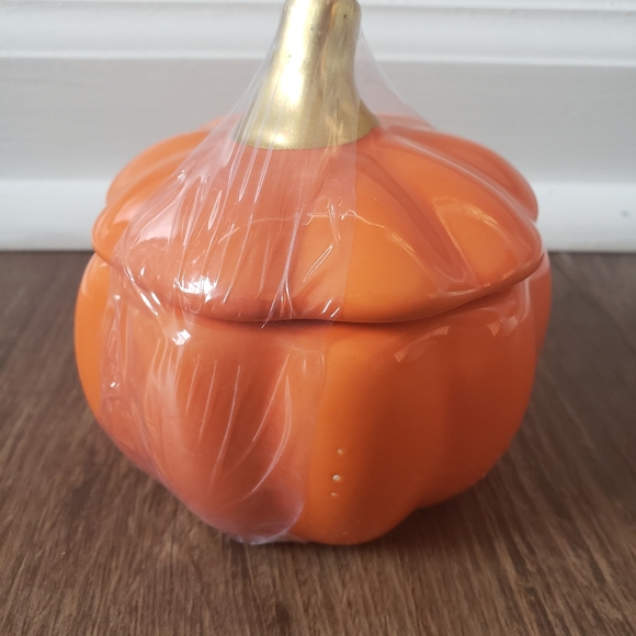 Ceramic pumpkin with lid halloween fall autumn - Picture 2 of 3